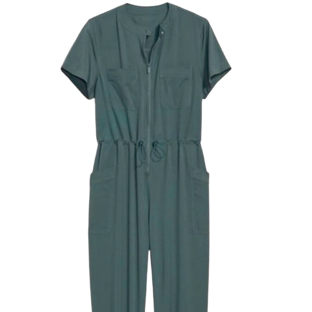 Old Navy Women's Short Sleeve Green Lightweight Jumpsuit Plus Size